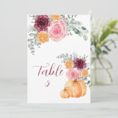 Seekarte fallen Pumpkin Burgundy Blush Pink (Stehend Vorderseite)