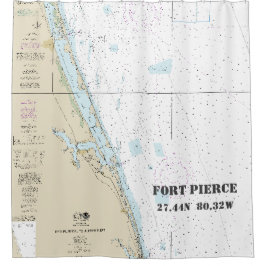 Seekarte Fort Pierce FL Längengrad Breite Duschvorhang