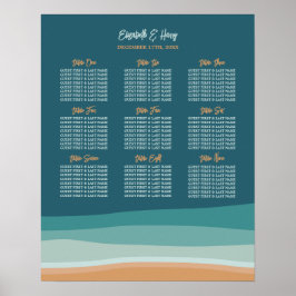 Seekarte für abstrakte Hochzeiten am Strand Poster