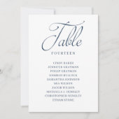 Seekarte für blaue Script-Tischnummern Einladung (Vorderseite)