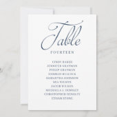 Seekarte für blaue Script-Tischnummern Einladung (Rückseite)