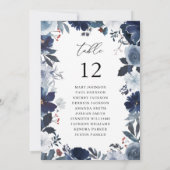 Seekarte für blaue und navy-Tischnummer Einladung (Rückseite)