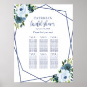 Seekarte für blaues Brautparty Poster (Vorne)