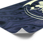 Seekarte für blaues, geschliffenes Leder und creme Poster (Ecke)