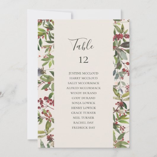 Seekarte für botanische Elfenbein-Tischnummer (Vorderseite)