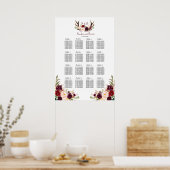 Seekarte für Burgundy Marsala Floral Antlers Poster (Küche)
