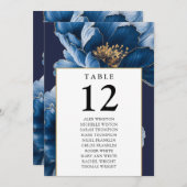 Seekarte für die blaue Tischnummer der Blütenblume (Vorne/Hinten)