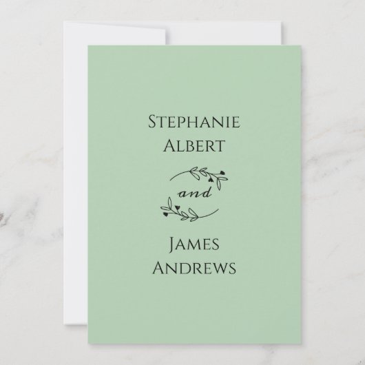 Seekarte für die grüne Hochzeitsstiftung der Tisch Einladung (Rückseite)