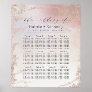 Seekarte für die Hochzeitssitze von Ombre Blush Pi Poster