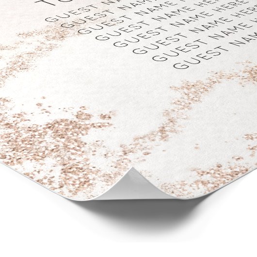 Seekarte für die Hochzeitssitze von Ombre Blush Pi Poster (Ecke)