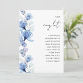 Seekarte für die Tischnummer von dunkelblauem Foto (Stehend Vorderseite)