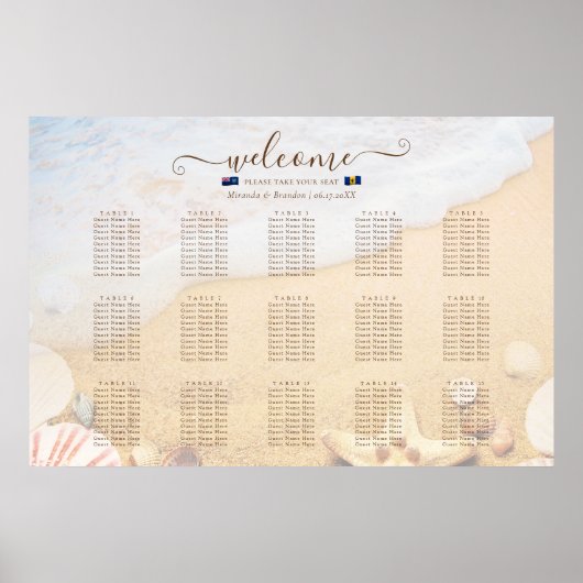 Seekarte für die tropische Starfish Flagge Poster (Vorne)