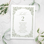 Seekarte für die Vintage Tischnummer der Sage Gree