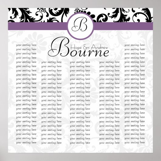 Seekarte für Empfang mit Braut- und Bodenmatte Poster (Vorne)