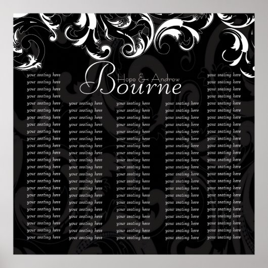 Seekarte für Empfang mit Braut- und Bodenmatte Poster (Vorne)