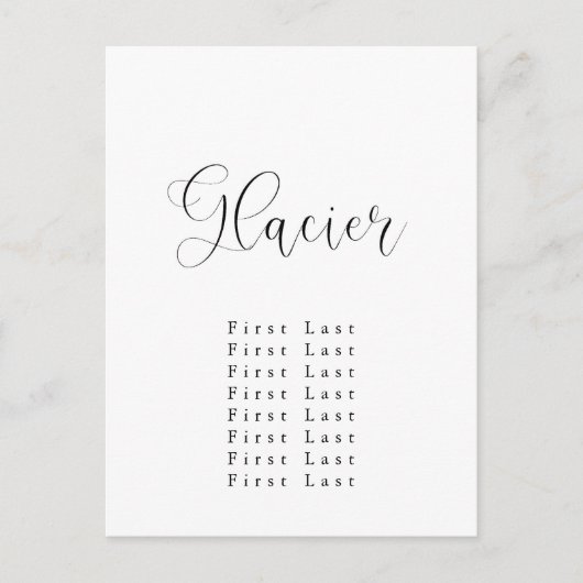 Seekarte für Gletscher Postkarte (Vorderseite)