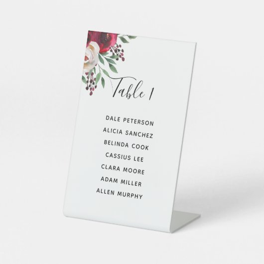 Seekarte für Hochzeitburgunde Sockelschild (Vorderseite)