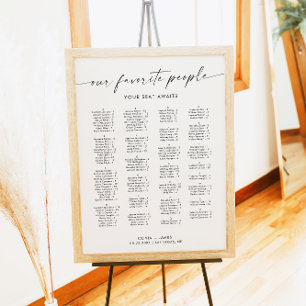 Seekarte für Hochzeiten, alphabetische Seekarte Poster