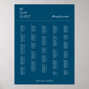 Seekarte für Hochzeiten in Navy Blue Poster