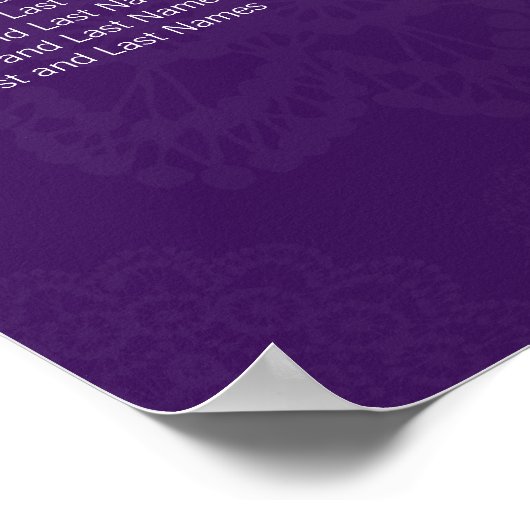 Seekarte für Hochzeiten Lila für mich Poster (Ecke)