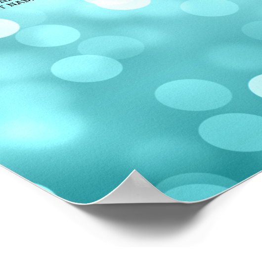 Seekarte für Hochzeiten Strand Ombre Glitzer Light Poster (Ecke)