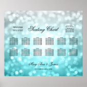 Seekarte für Hochzeiten Strand Ombre Glitzer Light Poster (Vorne)