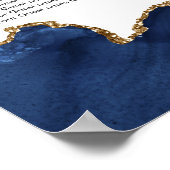 Seekarte für Hochzeiten von Marine und Gold Agate Poster (Ecke)