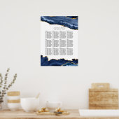 Seekarte für Hochzeiten von Marine und Gold Agate Poster (Küche)