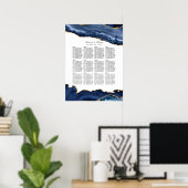 Seekarte für Hochzeiten von Marine und Gold Agate Poster (Heimbüro)