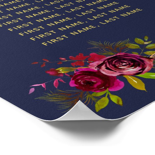 Seekarte für Hochzeiten von Schiffen der Marine Poster (Ecke)