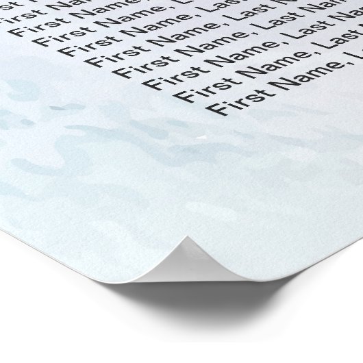 Seekarte für Hochzeiten Wasserfarben, Blumen und F Poster (Ecke)