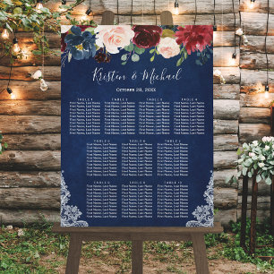 Seekarte für Hochzeitssitze in blau-blau-blau-blau Poster