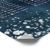 Seekarte für Hochzeitssitze in Navy Blue Watercolo Poster (Ecke)