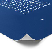 Seekarte für Hochzeitsstiche blau Poster (Ecke)