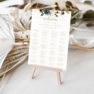Seekarte für nackte Blüten Gold Alphabetisch Poster