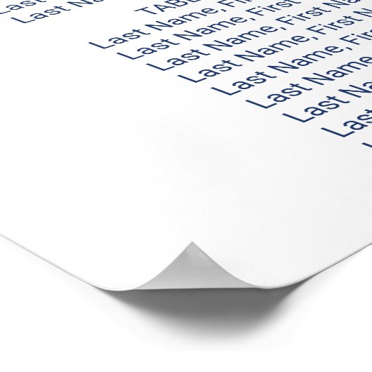 Seekarte für Navy Blue Calligraphy Poster (Ecke)