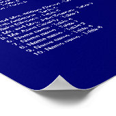 Seekarte für Navy Blue Monogram Poster (Ecke)