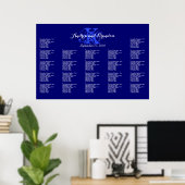 Seekarte für Navy Blue Monogram Poster (Heimbüro)
