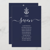 Seekarte für Navy Blue Nautic Tischnummer (Vorne/Hinten)