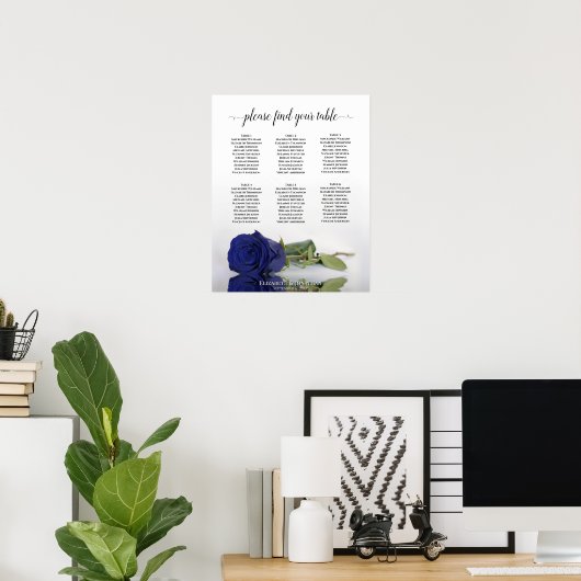 Seekarte für Navy Blue Rose 6 Poster (Heimbüro)