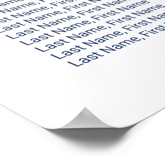 Seekarte für Navy Blue Simple Calligraphy Poster (Ecke)