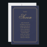 Seekarte für Navy Blue und Gold Deko Tischnummer<br><div class="desc">Diese eleganten Seeblau- und Goldkunstkarten Deko mit doppelseitiger Tischnummer sind perfekt für alle Feiern geeignet. Entwickelt von Thisisnotme©</div>