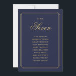 Seekarte für Navy Blue und Gold Deko Tischnummer<br><div class="desc">Diese eleganten Seeblau- und Goldkunstkarten Deko mit doppelseitiger Tischnummer sind perfekt für alle Feiern geeignet. Entwickelt von Thisisnotme©</div>