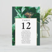 Seekarte für Smaragde und Gold Floral Tischnummer (Stehend Vorderseite)