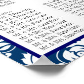 Seekarte für Vorlageneinsätze Damask Navy Blue Poster (Ecke)