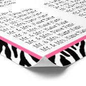 Seekarte für Vorsätze Zebra Rosa Poster (Ecke)