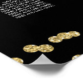 Seekarte Gold Imitate Glitzer Confetti Black Poster (Ecke)