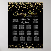 Seekarte Gold Imitate Glitzer Confetti Black Poster (Vorne)
