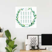 Seekarte Laurel Wreath Olive Leaf Branch Mod Poster (Heimbüro)