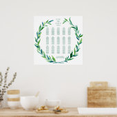 Seekarte Laurel Wreath Olive Leaf Branch Mod Poster (Küche)